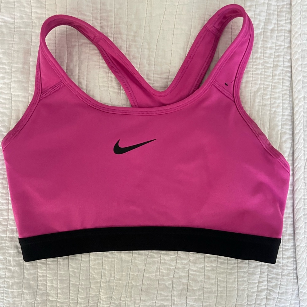 Nike Pink and Black Racerback Sports Bra